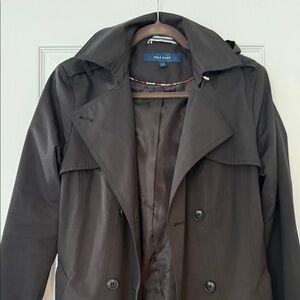 Cole Haan Women's Black Hooded Trench Coat